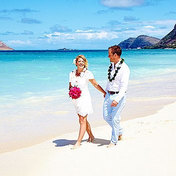 Hawaiian beach weddings.
