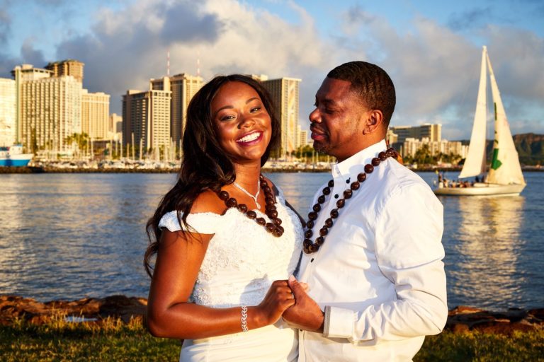 Hawaii wedding at Magic Island.