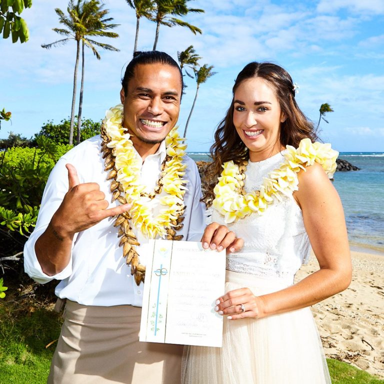 Hawaii beach wedding.